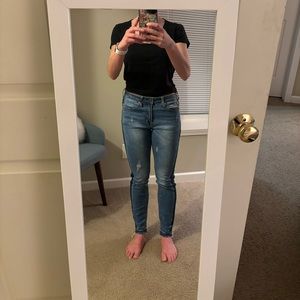 The Umgee Jeans Company - Mid Rise Blue Stripe Jeans